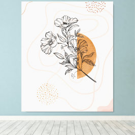 Arte lineal botánico abstracto - Floral minimalist