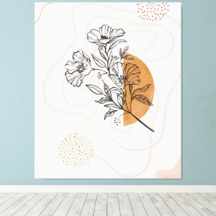 Arte lineal botánico abstracto - Floral minimalist