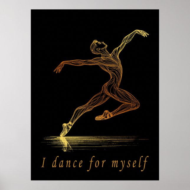Arte lineal de bailarín masculino de ballet - Bail (Frente)