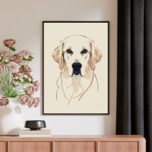 Arte lineal de Golden Retriever minimalista