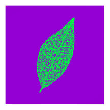Arte lineal de hoja de esqueleto púrpura y verde