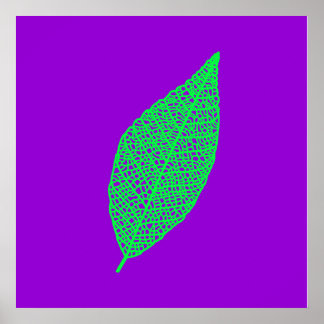 Arte lineal de hoja de esqueleto púrpura y verde
