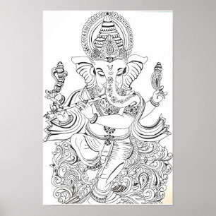 Arte lineal tradicional de Ganesha