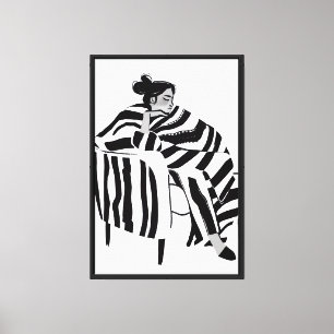 Arte lineal y monocromo de Mujer minimalista
