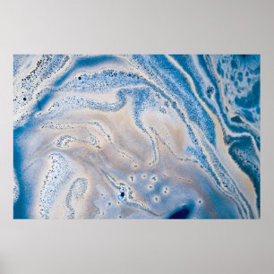 Arte líquido azul y blanco