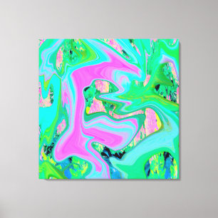 Arte líquido rosa y azul claro retro en Hydrangea