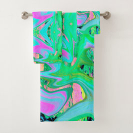 Arte líquido rosa y azul claro retro en Hydrangea