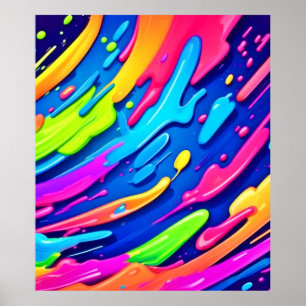 Arte Mágico Abstracto de Salpicaduras de Neón
