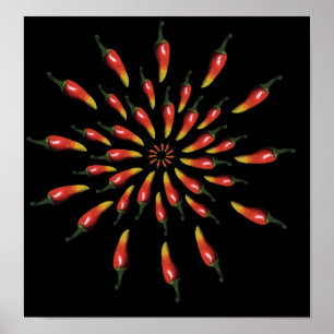 Arte mandala de chiles coloridos