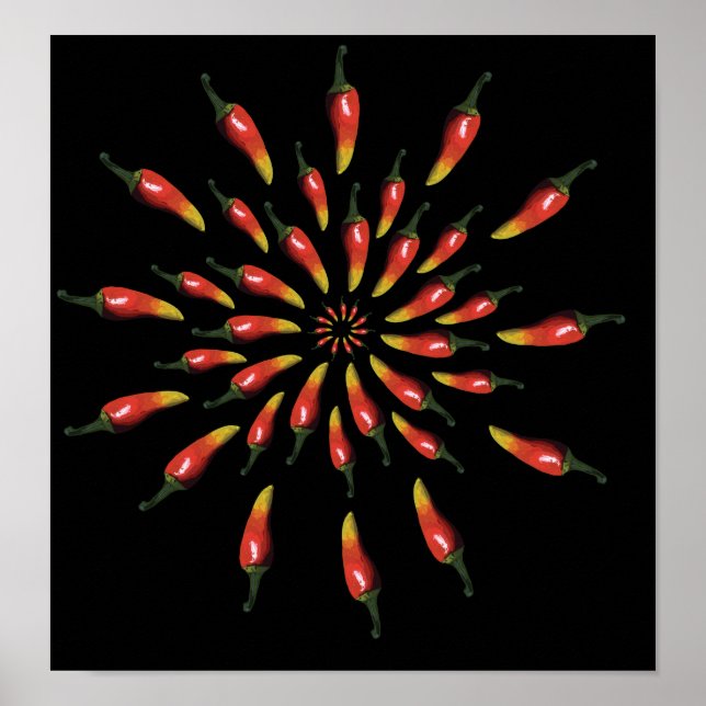 Arte mandala de chiles coloridos (Frente)