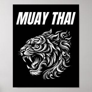 Arte Marcial Mixta Muay Thai Tatuaje Tigre Rugido 