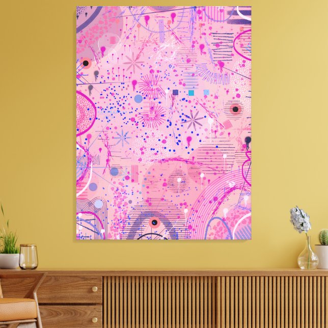 Arte maximalista de la fiesta rosa (Insitu (Sala de estar))