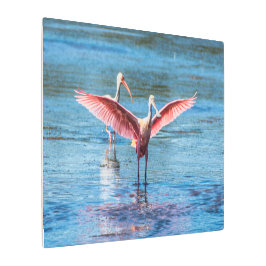 Arte metalizado 36 x 24 de la pared del Spoonbill