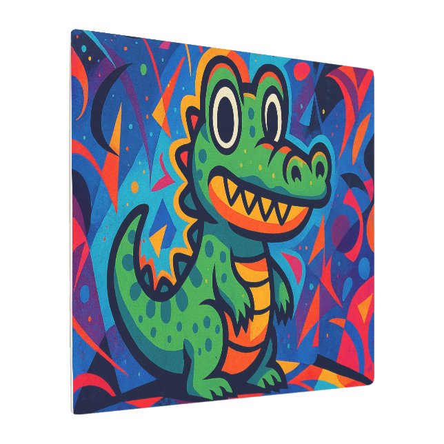 Arte Metalizado de cocodrilo verde (Angulado)