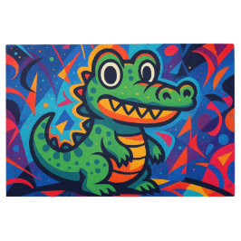 Arte Metalizado de cocodrilo verde