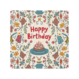 Arte metalizado de cumpleaños