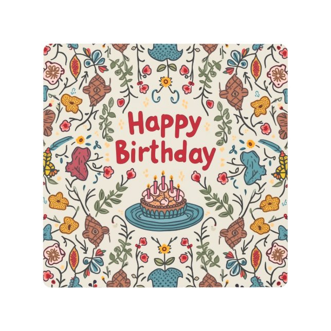 Arte metalizado de cumpleaños (Anverso)