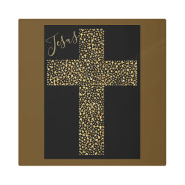 Arte Metalizado de la Cruz de Oro de Jesús