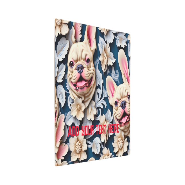 Arte Metalizado en la pared del Bulldog francés (3/4)