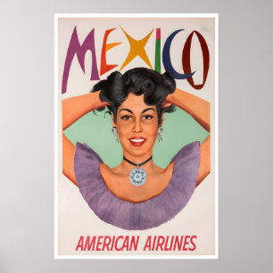 Arte Mexicano Antiguo Cartel de Viaje a México Coc