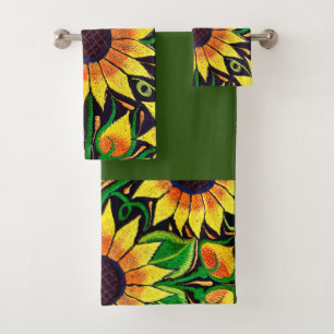 Arte mexicano del bordado de girasol