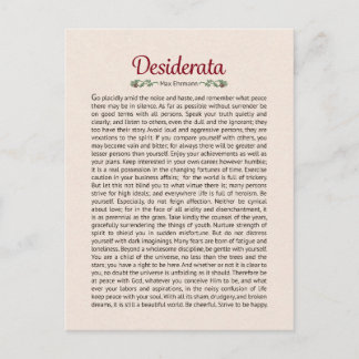 Arte Mini de Tarjeta Postal del Poema Desiderata