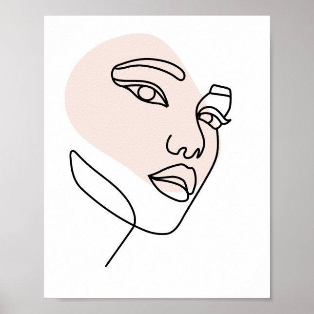 Arte minimalista abstracto de mujer en línea simpl (Frente)