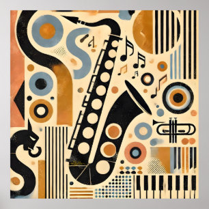 Arte minimalista de la era del jazz de mediados de