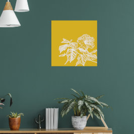 Arte minimalista de la línea de flores de Hibiscus