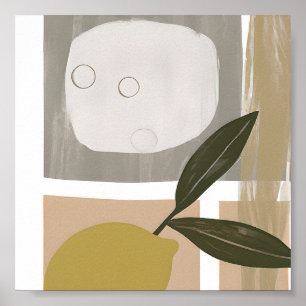 Arte minimalista de limón abstracto