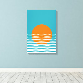 Arte Minimalista del océano atardecer