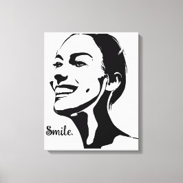 Arte Mínimo De Una Mujer Sonriendo
