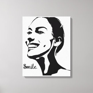 Arte Mínimo De Una Mujer Sonriendo