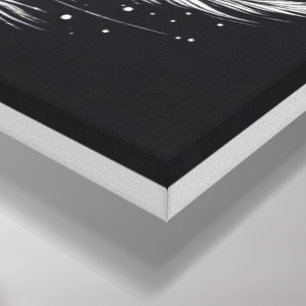 Arte místico de la luna y el búho blanco en lienzo