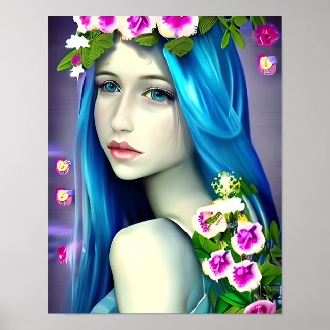 Arte místico | Hermosa hada azul (Frente)