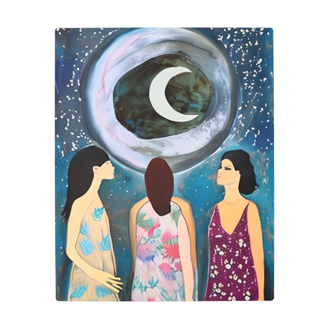Arte místico | Mujeres mirando a la luna (Anverso)