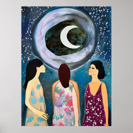 Arte místico | Mujeres mirando a la luna