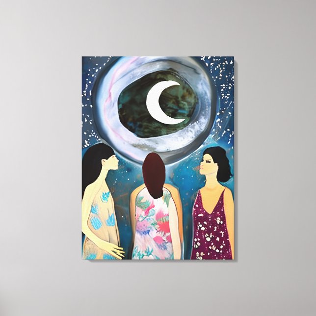 Arte místico | Mujeres mirando a la luna (Anverso)