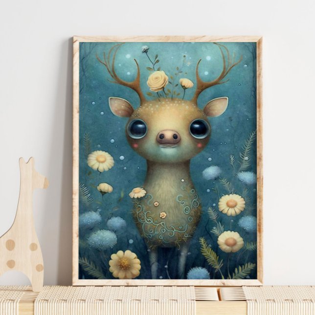 Arte místico sobre el muro de ciervos forestales | (Subido por el creador)