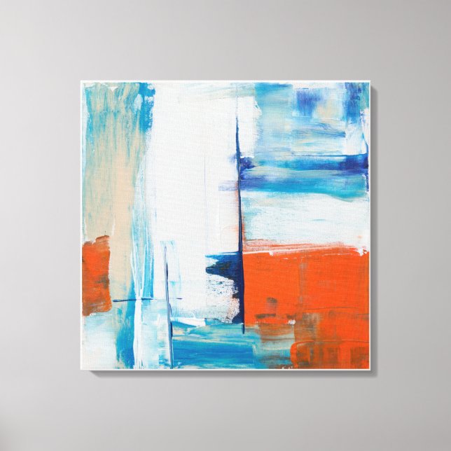 Arte Moderno Abstracto Azul y Naranja (Anverso)