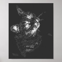 arte moderno abstracto de línea fina de gato estét