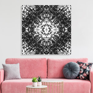 Arte moderno abstracto hipnótico en blanco y negro