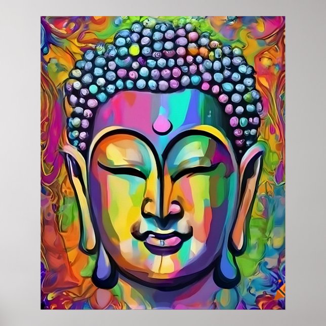 Arte moderno Buddha Multicolor (Frente)