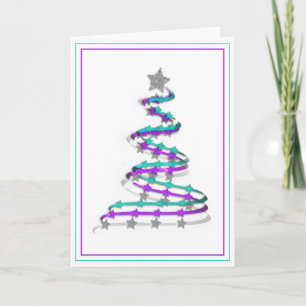 Arte moderno de árbol de Navidad con cinta púrpura