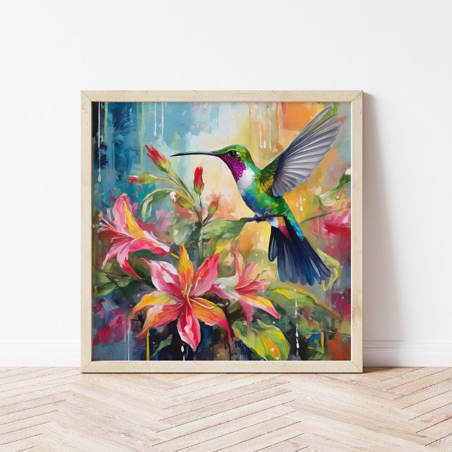 Arte moderno de colibrí colorido (Subido por el creador)