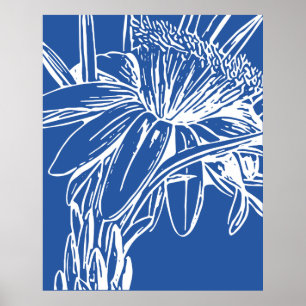 Arte moderno de dibujo de líneas florales botánica