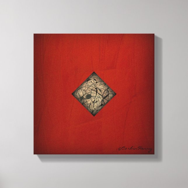 Arte moderno de estilo dramático rojo Pollock (Anverso)