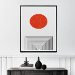 Arte Moderno De Inspiración Retro De Mediados Del<br><div class="desc">Añada un toque de diseño escandinavo moderno a su hogar con esta impresionante huella de paisaje abstracto. Con una rama de árbol estilizada, el sol, un arco iris y una nube, esta imagen capta la belleza de la naturaleza de una manera única y contemporánea. Los colores mullidos y el diseño...</div>