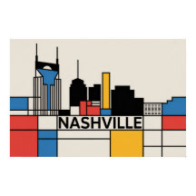 Arte moderno de la silueta de Nashville Tennessee