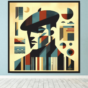 Arte moderno de mediados de siglo hombre que lleva
